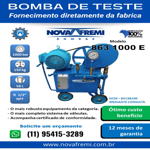 Bomba de teste hidrostático manual